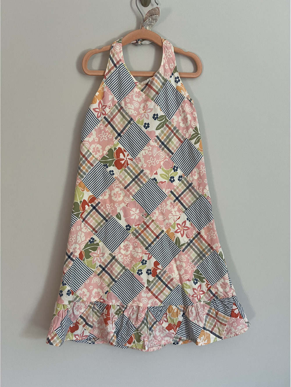 Vintage Y2K Gymboree 2007 Patchwork Halter Dress